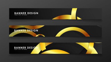 Soyut daire afişi. Süslü vektör illüstrasyon. koyu bir arka plan üzerinde altın daire