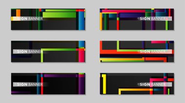 kare afiş vektör koleksiyonu. renkli parlaklar degrade
