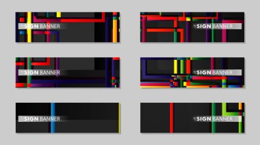 kare afiş vektör koleksiyonu. renkli parlaklar degrade