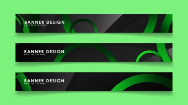 Koyu yeşil dairelerarka plan ile dikdörtgen vektör afiş ayarlayın