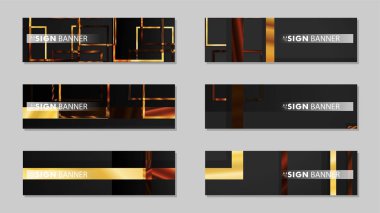 kare afiş vektör koleksiyonu. ahşap degrade renk kompozisyonu