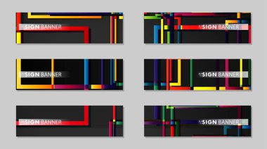 kare afiş vektör koleksiyonu. renkli parlaklar degrade