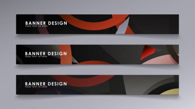 Yığılmış halkaların arka planına karşı dikdörtgen vektör afişleri. taş ve tuğla renkleri kompozisyonu