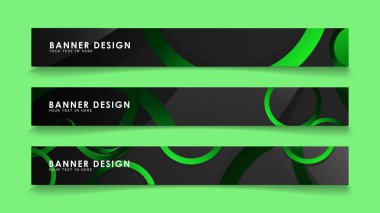 Koyu yeşil dairelerarka plan ile dikdörtgen vektör afiş ayarlayın