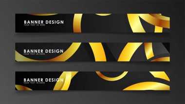 Soyut daire afişi. Süslü vektör illüstrasyon. koyu bir arka plan üzerinde altın daire