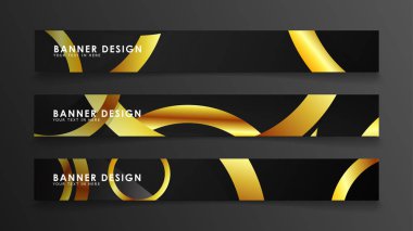 Soyut daire afişi. Süslü vektör illüstrasyon. koyu bir arka plan üzerinde altın daire