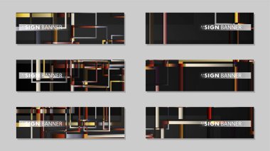 kare afiş vektör koleksiyonu. taş ve tuğla gradyan renk kompozisyonu