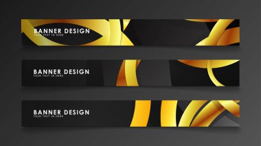 Soyut daire afişi. Süslü vektör illüstrasyon. koyu bir arka plan üzerinde altın daire