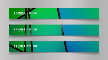 Renk degradelerinde geometrik arka planlara sahip soyut vektör afişleri