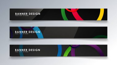 Renkli bir daire arka plan ile dikdörtgen afiş ayarlayın