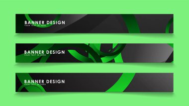 Koyu yeşil dairelerarka plan ile dikdörtgen vektör afiş ayarlayın