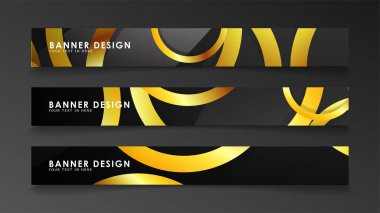 Soyut daire afişi. Süslü vektör illüstrasyon. koyu bir arka plan üzerinde altın daire