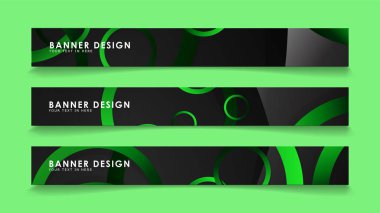 Koyu yeşil dairelerarka plan ile dikdörtgen vektör afiş ayarlayın