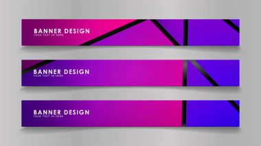 Renk degradelerinde geometrik arka planlara sahip soyut vektör afişleri