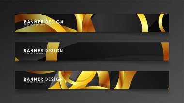 Soyut daire afişi. Süslü vektör illüstrasyon. koyu bir arka plan üzerinde altın daire