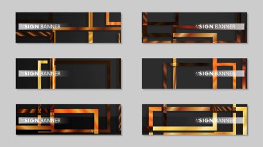 kare afiş vektör koleksiyonu. ahşap degrade renk kompozisyonu