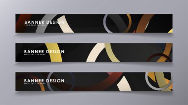 Yığılmış halkaların arka planına karşı dikdörtgen vektör afişleri. taş ve tuğla renkleri kompozisyonu