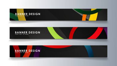 Renkli bir daire arka plan ile dikdörtgen afiş ayarlayın