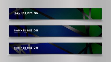 Renk degradelerinde geometrik arka planlara sahip soyut vektör afişleri