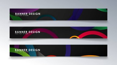 Renkli bir daire arka plan ile dikdörtgen afiş ayarlayın