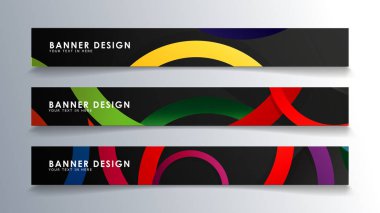 Renkli bir daire arka plan ile dikdörtgen afiş ayarlayın