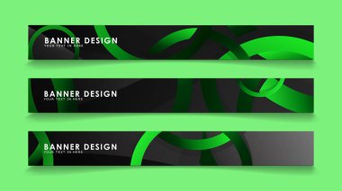 Koyu yeşil dairelerarka plan ile dikdörtgen vektör afiş ayarlayın