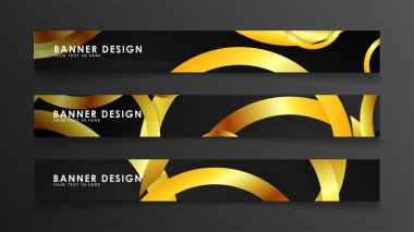 Soyut daire afişi. Süslü vektör illüstrasyon. koyu bir arka plan üzerinde altın daire