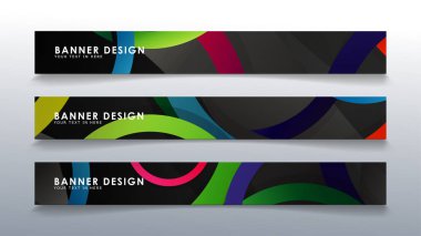 Renkli bir daire arka plan ile dikdörtgen afiş ayarlayın