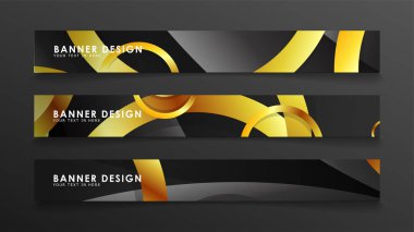 Soyut daire afişi. Süslü vektör illüstrasyon. koyu bir arka plan üzerinde altın daire