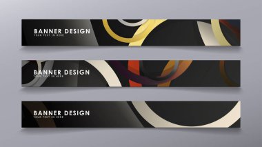 Yığılmış halkaların arka planına karşı dikdörtgen vektör afişleri. taş ve tuğla renkleri kompozisyonu