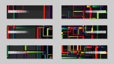 kare afiş vektör koleksiyonu. renkli parlaklar degrade