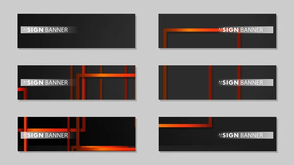 Banner vectorial cuadrado con un fondo rectangular de degradado naranja negro — Vector de stock