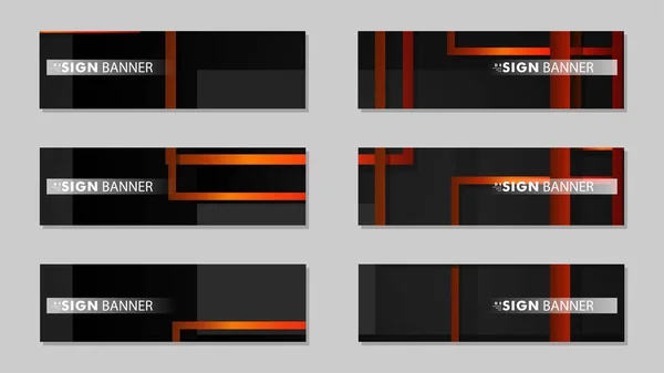 Banner vectorial cuadrado con un fondo rectangular de degradado naranja negro — Vector de stock