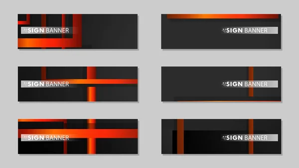 Τετραγωνικό διάνυσμα banner με ορθογώνιο μαύρο πορτοκαλί φόντο ντεγκραντέ — Διανυσματικό Αρχείο