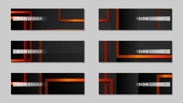 Kvadrat vektor banner med en rektangulär svart orange gradient bakgrund — Stock vektor
