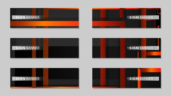 Banner vectorial cuadrado con un fondo rectangular de degradado naranja negro — Vector de stock