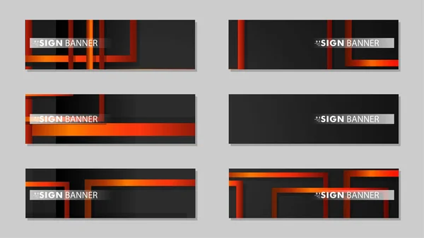 Banner vectorial cuadrado con un fondo rectangular de degradado naranja negro — Vector de stock