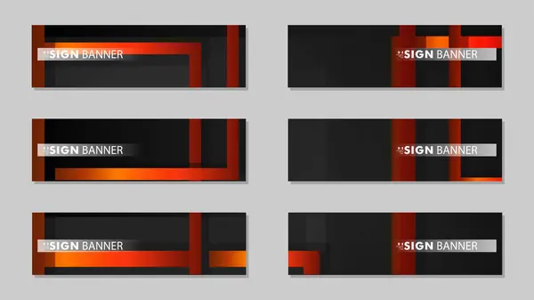 Banner vectorial cuadrado con un fondo rectangular de degradado naranja negro — Vector de stock