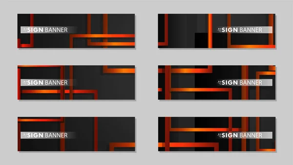 Banner vectorial cuadrado con un fondo rectangular de degradado naranja negro — Vector de stock