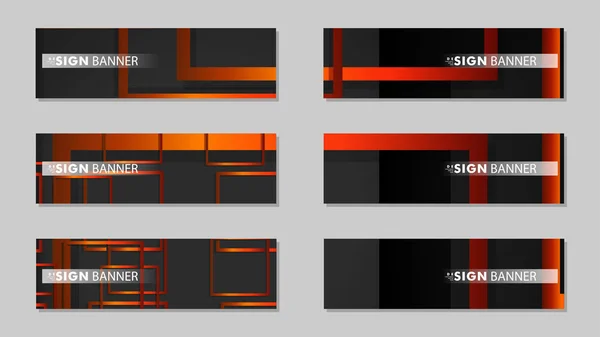 Banner vetorial quadrado com um fundo de gradiente laranja preto retangular — Vetor de Stock