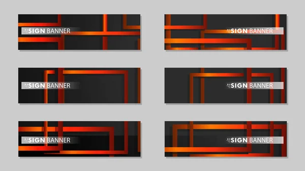 Kvadrat vektor banner med en rektangulär svart orange gradient bakgrund — Stock vektor