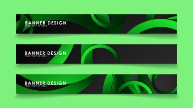 Koyu yeşil dairelerarka plan ile dikdörtgen vektör afiş ayarlayın