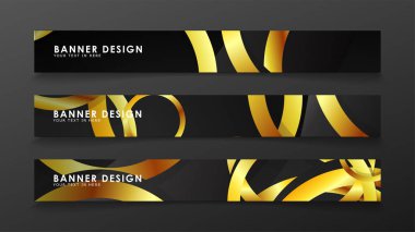 Soyut daire afişi. Süslü vektör illüstrasyon. koyu bir arka plan üzerinde altın daire