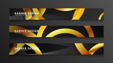 Soyut daire afişi. Süslü vektör illüstrasyon. koyu bir arka plan üzerinde altın daire