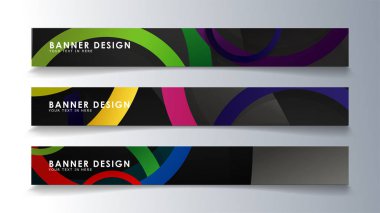 Renkli bir daire arka plan ile dikdörtgen afiş ayarlayın