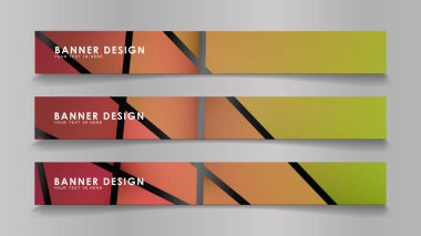 Renk degradelerinde geometrik arka planlara sahip soyut vektör afişleri