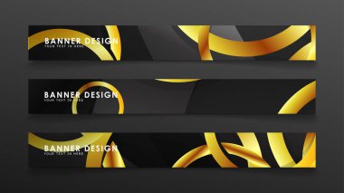 Soyut daire afişi. Süslü vektör illüstrasyon. koyu bir arka plan üzerinde altın daire