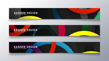 Renkli bir daire arka plan ile dikdörtgen afiş ayarlayın