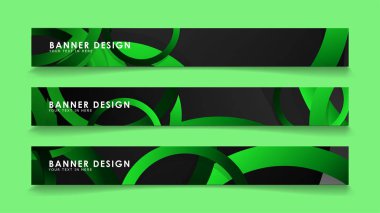 Koyu yeşil dairelerarka plan ile dikdörtgen vektör afiş ayarlayın