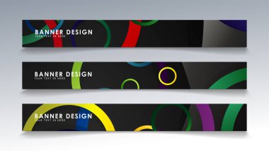 Renkli bir daire arka plan ile dikdörtgen afiş ayarlayın